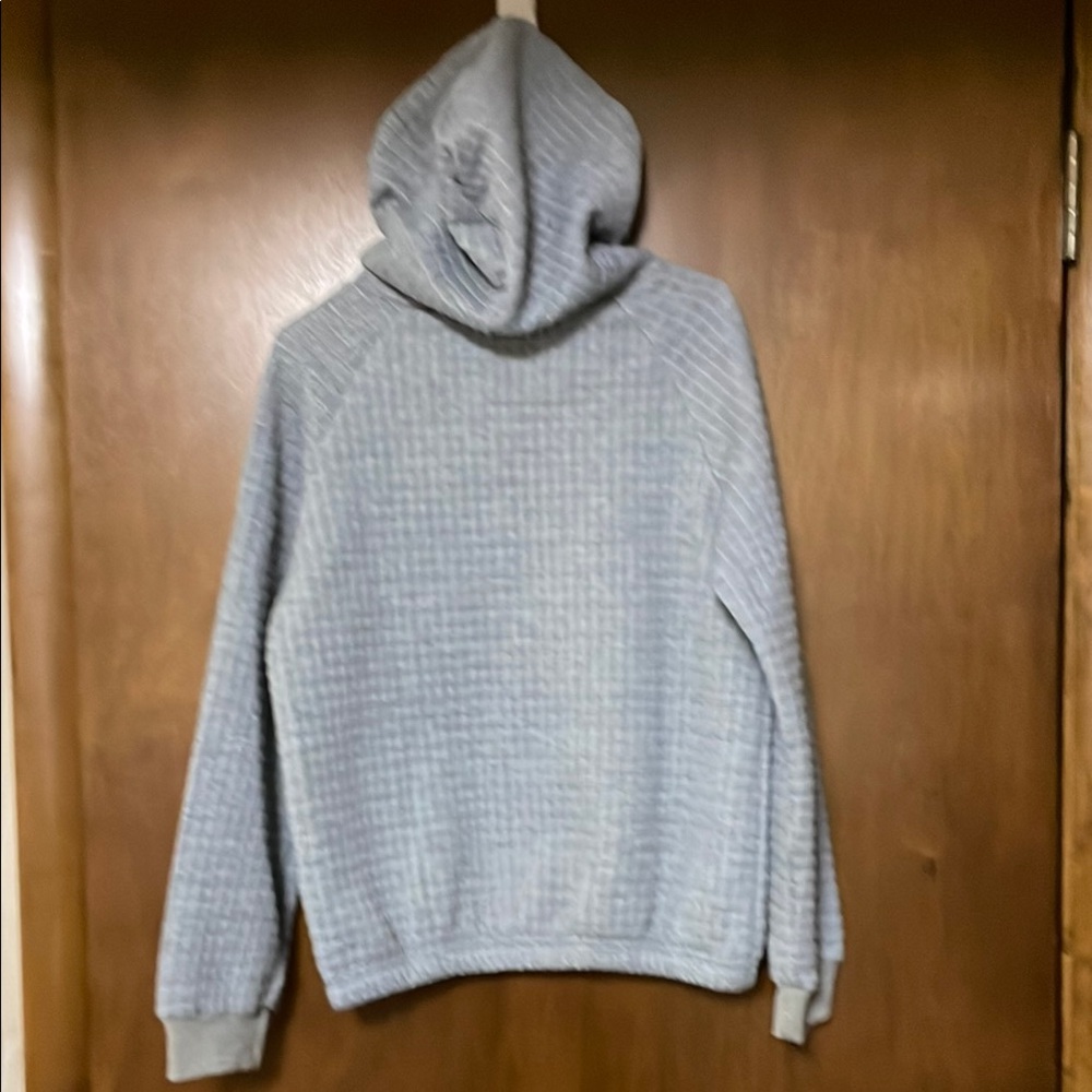 Gray Waffle Knit Hooded Sweater - Picture 2 of 4